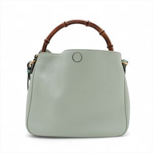 Gucci Green Diana Leather Bamboo Handbag
